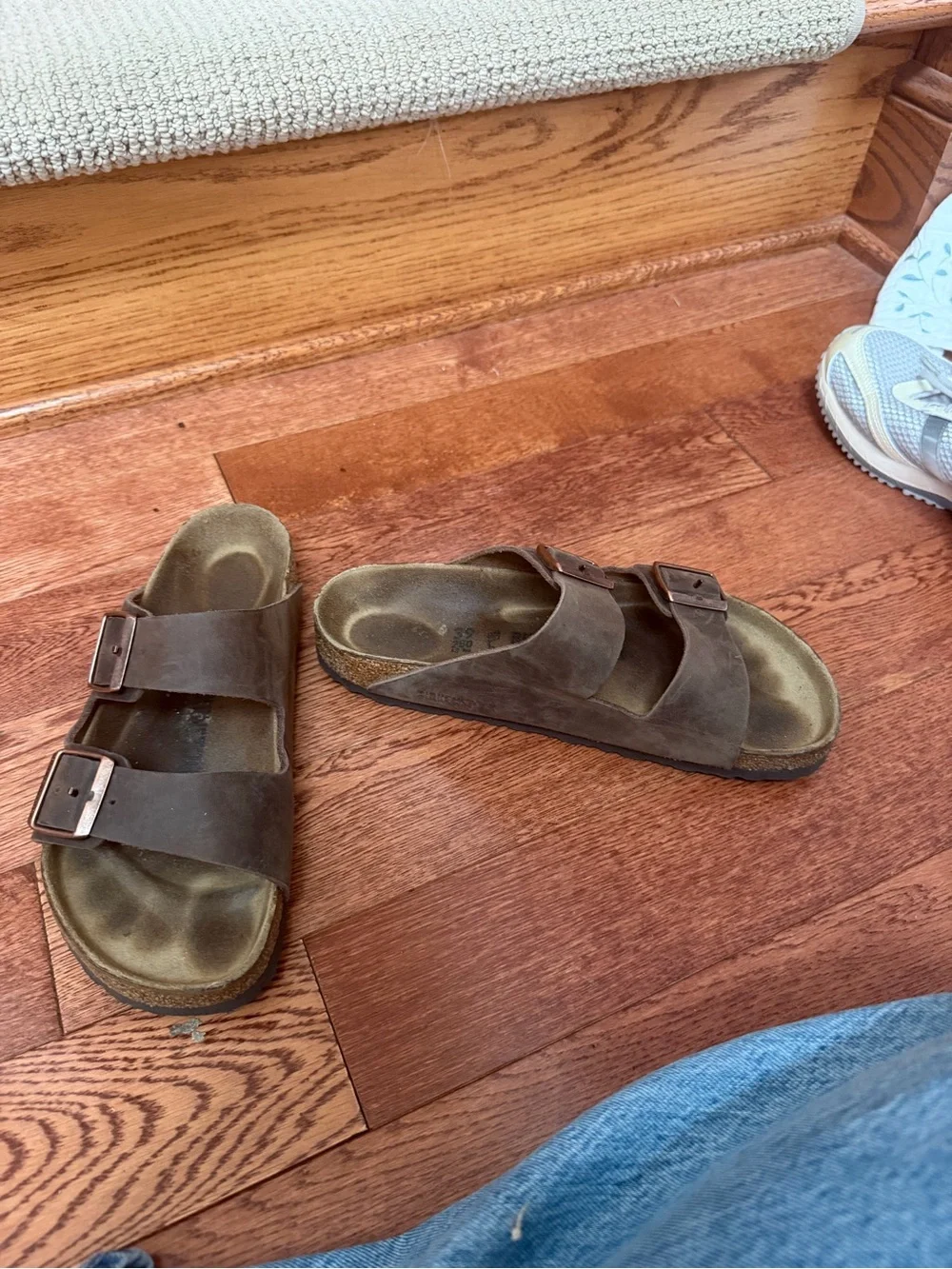 Birkenstocks Brown Double-Buckle Slide Sandals 39 8.5